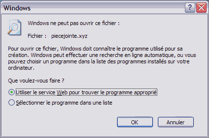 Choix du logiciel d'ouverture d'une pi�ce jointe (1)